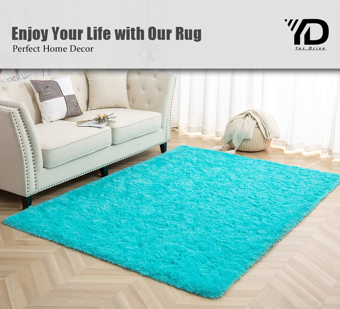 Fluffy Bedroom Rug Fuzzy Rugs for Kids Room, Soft Shaggy Nursery Rug