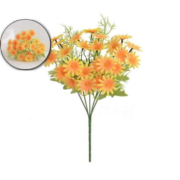 Artificial Daisy Flowers, Fake Daisies Bouquet UV Resistant Outdoor Faux Silk Wildflowers with Stems for Wedding Home Garden Party Decorations