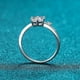 thumbnail image 4 of Anillo de copo de nieve con botón de plata 925, anillo de diamantes de Mosan de estilo retro artístico a la moda y sencillo, 4 of 5