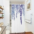 thumbnail image 4 of Purple Leaves Small Walkin Shower Curtain 36Wx72H Inch Single Stall Eucalyptus Watercolor Narrow Botanical Plants Fabric Waterproof Home Bathtub Decor 7 Pack Plastic Hooks CO-DC1V, 4 of 4