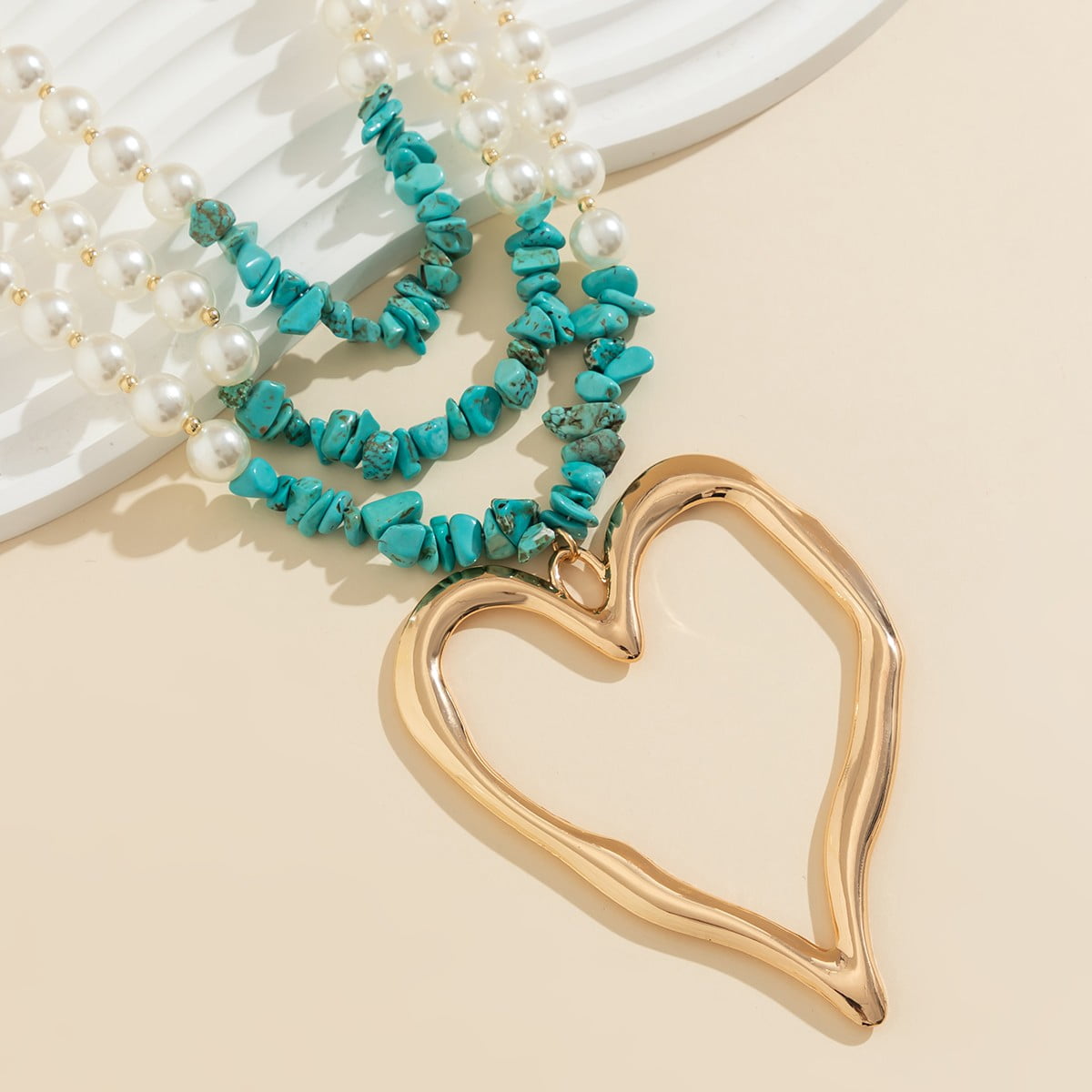 Heart shaped turquoise pendant clearance