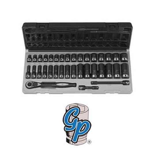 Grey Pneumatic GY81635MRD 3/8'' Drive 6 Point 35 Pieces Metric Standard and Deep Duo Socket Set