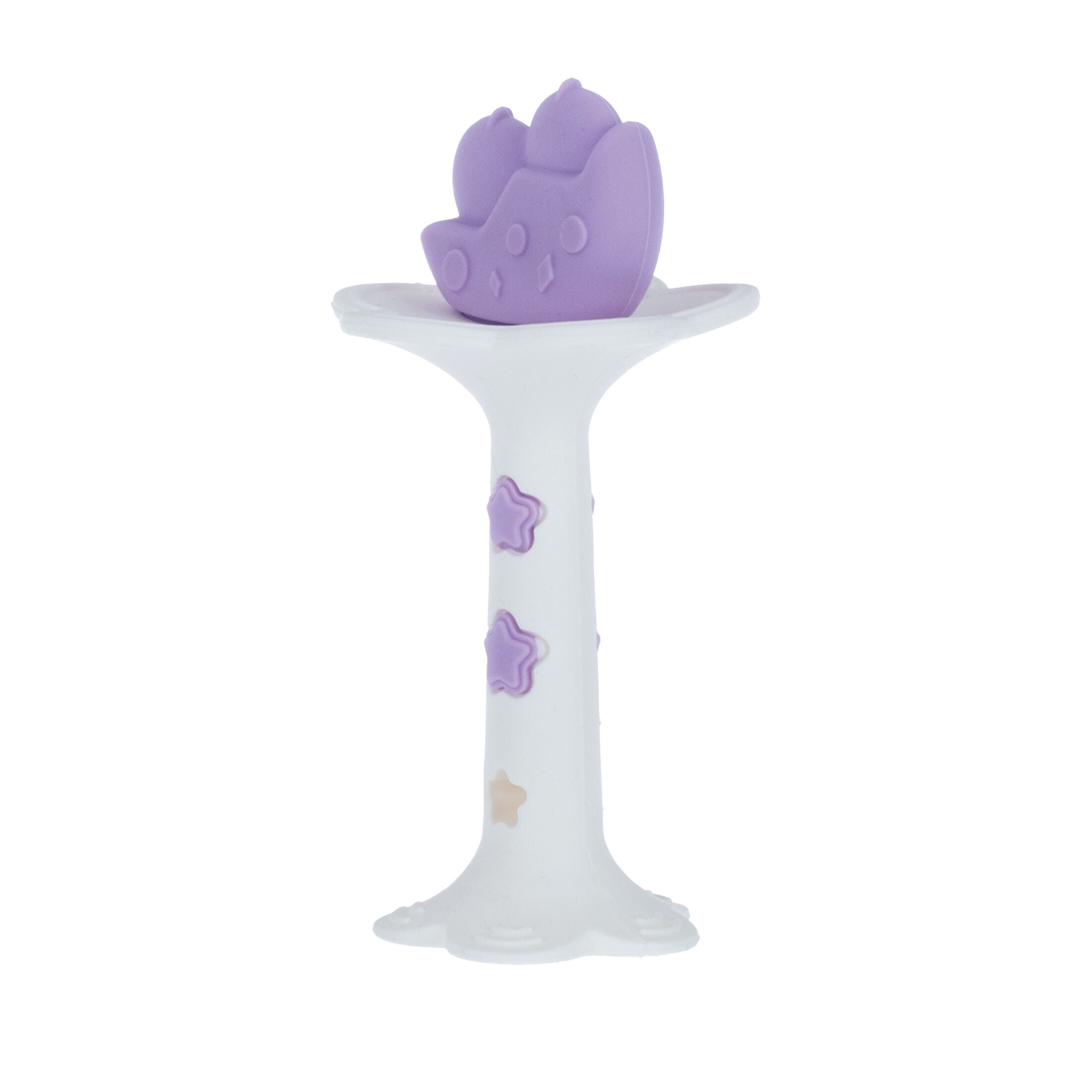 Nuby 2pk Silicone Fun Teether, Chick & Tuba Teether, Pink & Purple