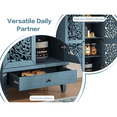 thumbnail image 5 of Tcbosik 55" Tall Storage Cabinet, 2-Door Buffet Sideboard with Drawer and Adjustable Shelf, Farmhouse Accent Cabinet, Cupboard for Kitchen, Living Room, Antique Blue, 5 of 7