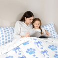 thumbnail image 4 of Homewish Kawaii Bowtie Dog Paw Full Size Comforter Sets,Cartoon Animal Theme Bedding Comforter Set,Blue,Reversible,3-Piece,1 Comforter and 2 Pillowcases, 4 of 7