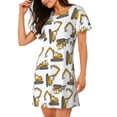 thumbnail image 2 of Disketp Funny Excavator para Camisón Corto de Manga Corta para Mujeres, Camisón Cómodo con Escote Redondo, Bonito y Confortable, 2 of 6