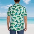 thumbnail image 6 of Balery Green Sea Turtle Print Men's Hawaiian Shirts Short Sleeve Beach Shirt Relaxed Fit Vacation Button Down Shirts-Large, 6 of 9
