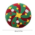thumbnail image 3 of Soft Velvet Round Tufted Throw Pillow with Star Snowflake Ball Motifs, Christmas Embossed Decorative Cushion for Sofa Couch Bed and Living Room Decor (Multicolor), 3 of 6