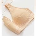 thumbnail image 6 of LYEAA Women Bras Wireless Front Closure Lace Push up Lightly Lined Daily Bras Wirefree Wide Strap Lift Soft Bralette No Wire Breathable Comfort Sleeping Bras for Elderly Beige 40/90, 6 of 7