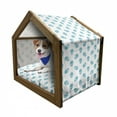 thumbnail image 1 of Alien Pet House, Portrait of Visitors from Above Invader of Worlds Abstract Humanoid Head Pattern, Outdoor & Indoor Portable Dog Kennel with Pillow and Cover, 5 Sizes, Blue White, by Ambesonne, 1 of 5