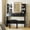 1, variant on Makeup Vanity Desk with Mirror & Adjustable LED Lights – 2 Drawers, 6 Storage Shelves, Power Outlet, Cushioned Stool – Bedroom Dressing Table Set – Marble Black – System default_2