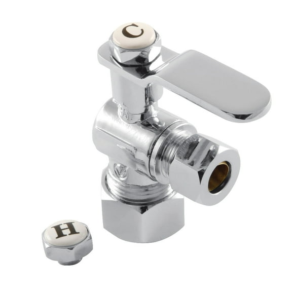 Kingston Brass KL5330CP 5/8" OD Comp x 3/8" OD Comp Angle Stop Valve, Polished Chrome