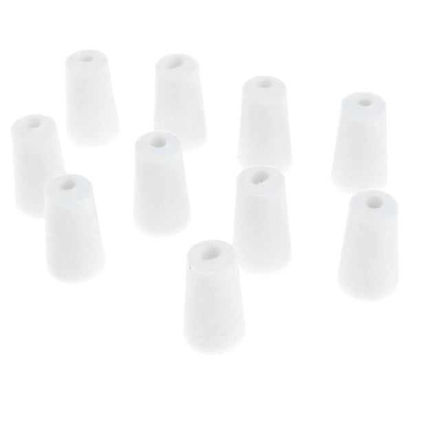 Tapones de Goma Blancos de 1 Orificio Piezas, Tapones Cónicos de Laboratorio, Varios Tamaños 12-17 mm