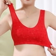 thumbnail image 3 of ATOYSOY Plus Size Everyday Bra Wirefree Breathable Push Up Underwear Solid Color Smoothing Comfort Bra Sports Fitness Workout Support Full Coverage Bra Seamless Clearance Red, 3 of 8