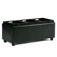 thumbnail image 4 of Avalon 42 inch Wide Contemporary Storage Ottoman in Midnight Black Vegan Leather, 4 of 12