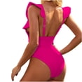 thumbnail image 5 of REORIAFEE Women's Sexy One Piece Swimsuit Swimwear Bathing Suit Monokini Beach Vacation Bikini Loose Sleeveless Swimsuit Top Blouse Hot Pink S, 5 of 9