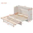 thumbnail image 5 of Queen Size Murphy Bed, Murphy Bed Cabinet with USB Ports, Wood Queen Size Bed Frame with Large Drawers, Space-Saving Murphy Bed for Living Room & Bedroom, White, 5 of 9