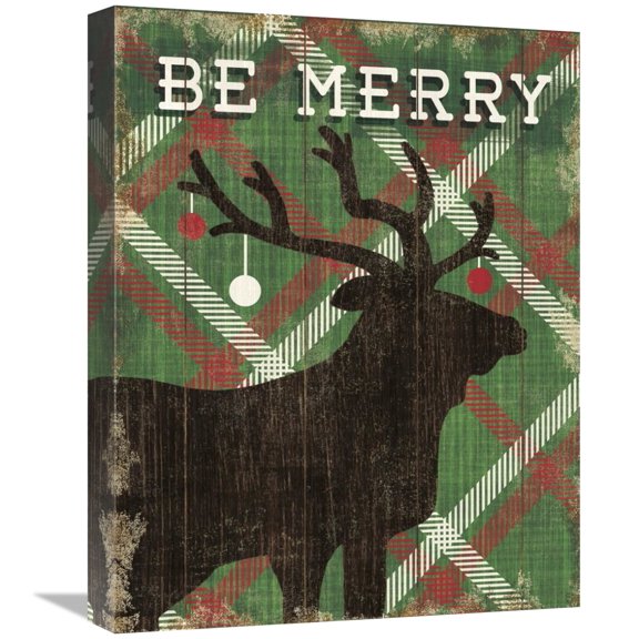 Global Gallery's 'Simple Living Holiday Elk' By Michael Mullan Stretched Canvas Wall Art