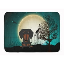 Halloween Scary Dachshund Black Tan Machine Washable Memory Foam Mat