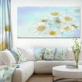 thumbnail image 1 of White Gerbera Flowers on Light Blue - Large Floral Canvas Artwork, 1 of 3