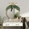 thumbnail image 5 of 31.5" Christmas Mirror Garland Artificial Norfolk Pine Swag for Mirror with Velvet Bow Faux Greenery Garlands Christmas Wreath for Xmas Home Door Mailbox Indoor Fireplace Decor, 5 of 9