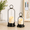 Black, variant on Hurricane Candle Holder Set of 2 with Glass Dome and LED Timer Candles, Metal Lantern Decor for Indoor Outdoor Table Centerpiece, Vintage, 12” & 7.5”