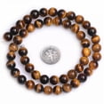 thumbnail image 2 of K-KED Natural Yellow Tiger Eye Gemstone Round Beads for Delicate Jewelry Making 15"-10 mm, 2 of 6