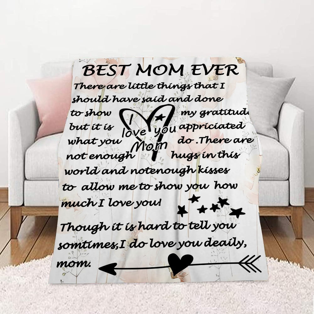 Filo Estilo Christmas Gifts for Mom from Daughter or Son, Mom Blanket, Love You Mom Birthday Presents for Women, Meaningful, Unique Mothers Day