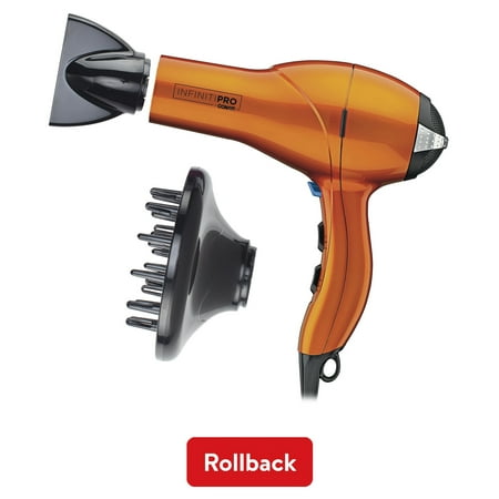 InfinitiPro by Conair Quick Styling Salon Professional Ionic & Ceramic Hair Dryer 1875 Watts Orange 259TPTY