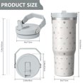 thumbnail image 4 of Modern 30oz Handheld Travel Tumbler with Handle – Double Wall Stainless Steel Insulated Cup, Flip Straw Lid, Leak-Proof & BPA-Free for Hot and Cold Drinks – Durable Coffee & Juice Mug White, 4 of 7