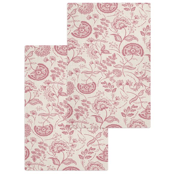 Abstract Spring Floral Kitchen Dish Towels for Drying Dishes Set of 2, Farmhouse Summer Botanical Waffle Weave Microfiber Hand Tea Bathroom Towels Quick Dry & Absorbent Towel 15.7x23.6