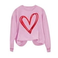 thumbnail image 4 of Fznquz Pink Sweatshirts Women Crewneck Long Sleeve Pullover Sweatshirt Love Heart Print Valentines Trendy Womens Sweatshirts, 4 of 4