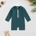 thumbnail image 2 of HCNTES Baby/Toddler Boys One Piece Swimsuit Summer Long Sleeve Zipper Bathing Suit Infant Beach Rash Guard(Green,3-4 Y), 2 of 5