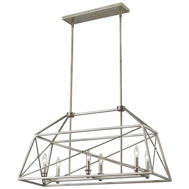 Z-Lite Tressle 6 Light Island Light in Antique Silver