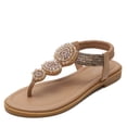thumbnail image 2 of Sandalias de verano de talla grande para mujer, zapatos planos bohemios romanos de cuento de hadas, zapatos de playa para vacaciones en la playa, 2 of 5