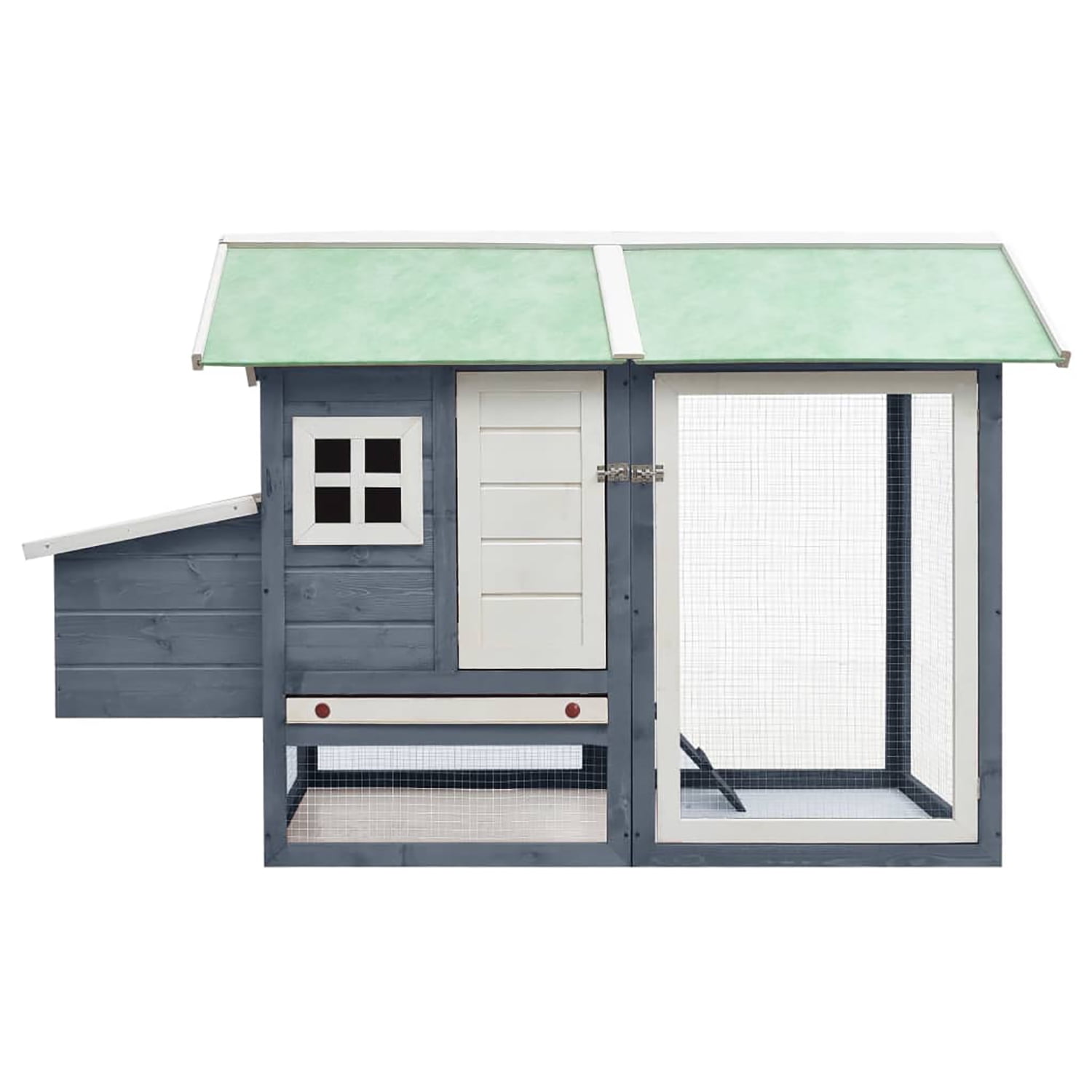 Pefilos 66.9" Wooden Rabbit Hutch, Large Hen House with Nesting Boxes and Durable Cage for Farmyard Bunny Cage Climb Ramp for Access, Gray Pefilos 66.9" Wooden Rabbit Hutch, Large Hen House with Nesting Boxes and Durable Cage for Farmyard Bunny Cage Climb Ramp for Access, Gray