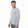 thumbnail image 2 of Men's Long Sleeve Crew Neck Ribbed Cuff Solid Tee/T-Shirt , Heather Grey 3XL, 1 Pack, 2 of 6