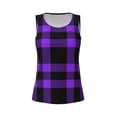 thumbnail image 4 of Lsque Purple Buffalo Plaid Printed Workout Tank Tops for Women, Athletic Sports Tank Tops, Compression Sleeveless Dry Fit Shirts,Sleeveless Yoga Shirt-, 4 of 9
