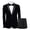 Black, variant on Men's 2 Piece Sequin Suit Slim Fit Shiny One Button Tuxedo Jacket Pants Set Wedding Party Prom Black