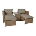 thumbnail image 2 of Emma + Oliver Gray/Natural Indoor/Outdoor Modular Loveseat Sofa Set with Ottomans and Glass-Top Table, 2 of 11