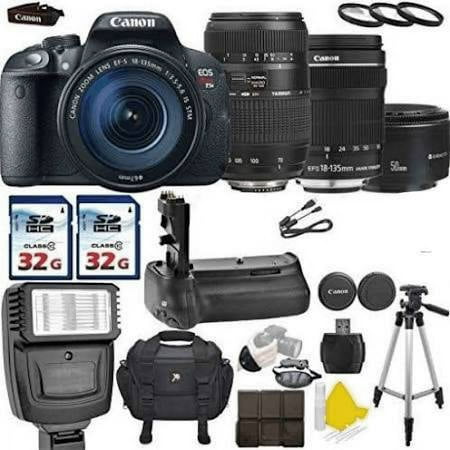 Canon EOS Rebel T5i / 800D, T7i 18.0 MP CMOS Digital SLR with Canon EF-S 18-55mm IS STM, 70-300mm F/4-5.6 Lens, Canon EF 50mm f/1.8 Lens