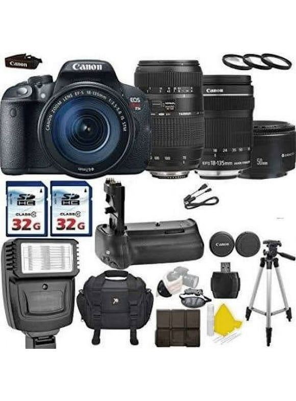 Canon EOS Rebel T5i / 800D, T7i 18.0 MP CMOS Digital SLR with Canon EF-S 18-55mm IS STM,  70-300mm F/4-5.6 Lens, Canon EF 50mm f/1.8 Lens