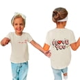 thumbnail image 5 of Utoimkio Clearance Kids Boys Girls Casual Heart Print Short Sleeve Tops Crewneck T-Shirts Summer Casual Tee Tops for Boys Girls 4-16 Years, 5 of 5