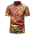 thumbnail image 2 of Camisas de manga corta estampadas delgadas casuales de primavera y verano para hombres Blusa de playa superior Pompotops oipoqjl25536, 2 of 5