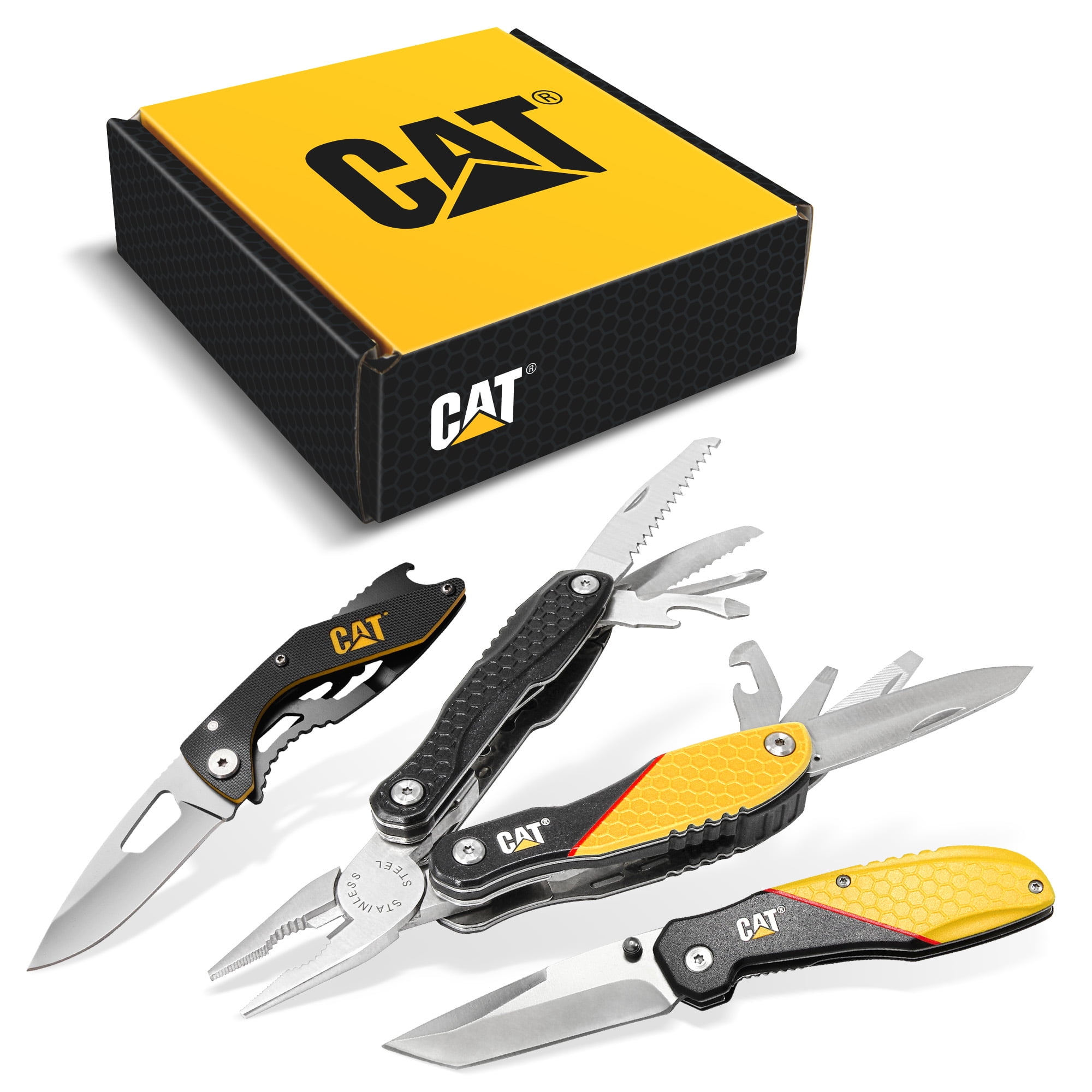 Cat 3 Piece MultiTool and Pocket Knife Gift Set Box 240126 Walmart
