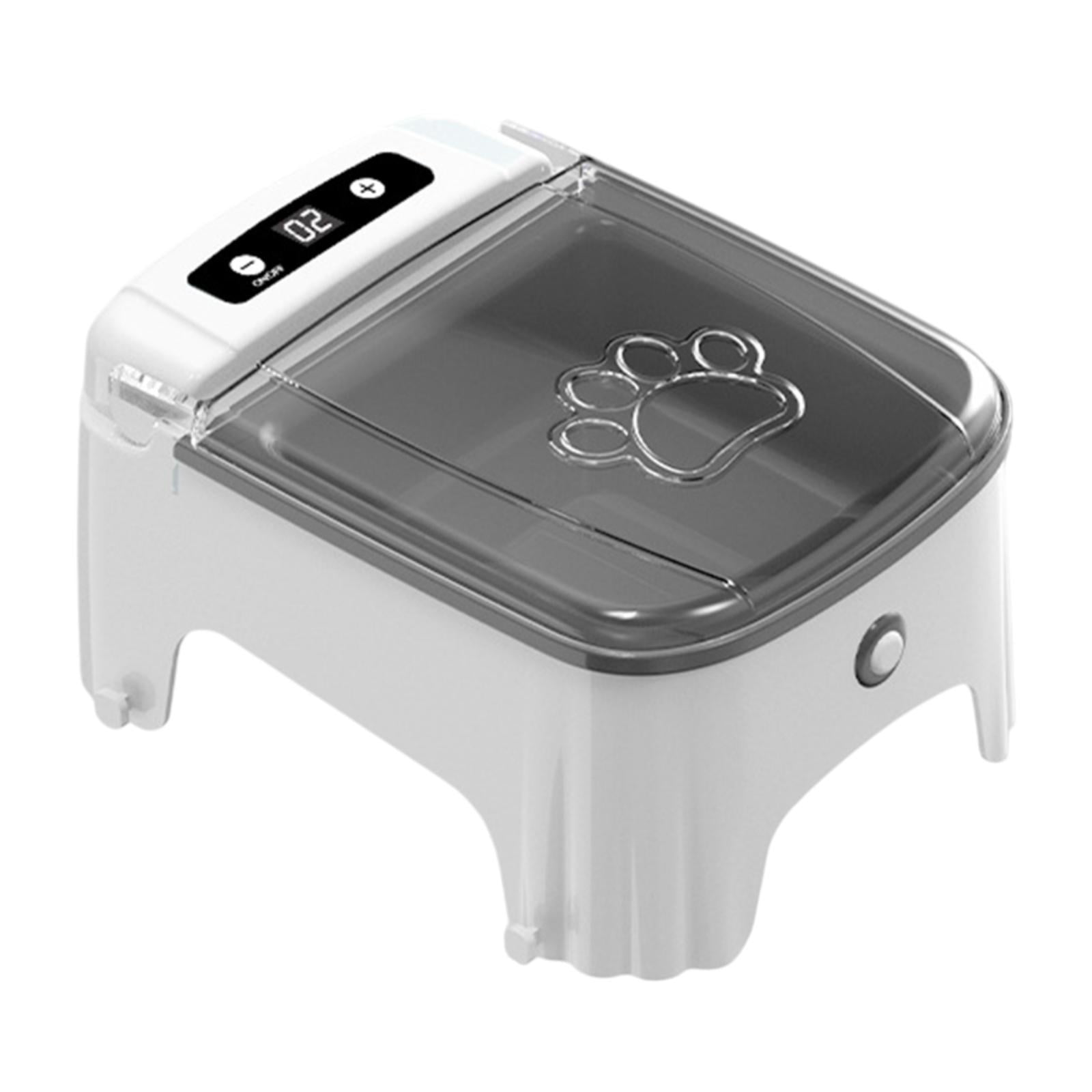 EHJRE Automatic Timed Cat Feeder Cat Timed Feeding for Kittens Dry Food Small Dogs Grey
