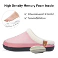 thumbnail image 3 of Needbo Women's Slippers Double-Tone Suede Faux Fur Lining Memory Foam Slip-On House Shoes Indoor Outdoor Pink, Size 12-13, 3 of 6