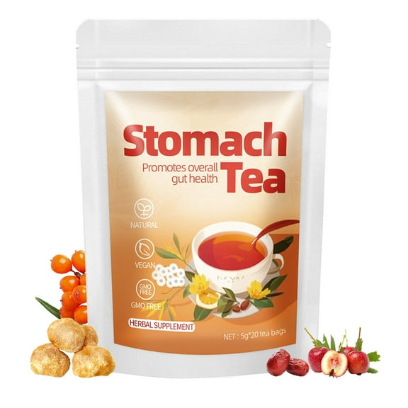 StomachEase Herbal Tea - 20 Bags | Natural Blend with Lion's Mane, Clove & Sea Buckthorn