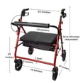 thumbnail image 3 of McKesson Rollator Walker with Seat and Wheels - Bariatric 400 lbs Capacity, 1 Ct, 3 of 3