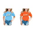 thumbnail image 1 of 2 Pack(Bleu 1PCS & Orange 1PCS) Multipack Shorts Léopard Mignon Imprimé Graphique Vêtements Lapin pour Col Rond Manches Courtes T-Shirt Décontracté d'Été, 1 of 4